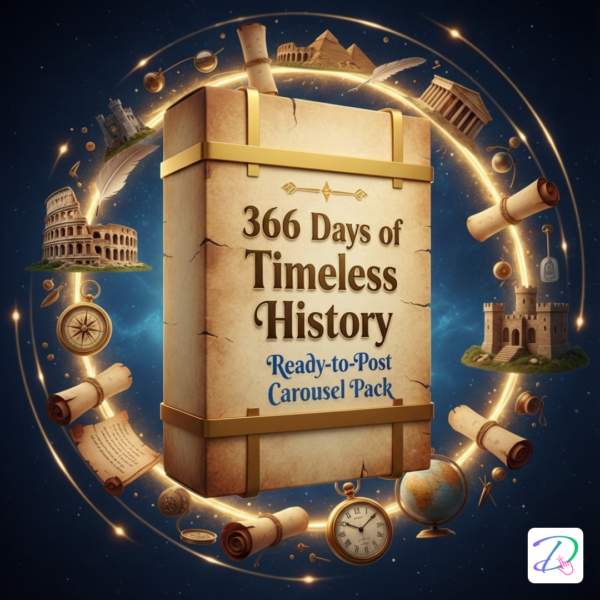 366 Days of Timeless History: Ready-to-Post Carousel Pack